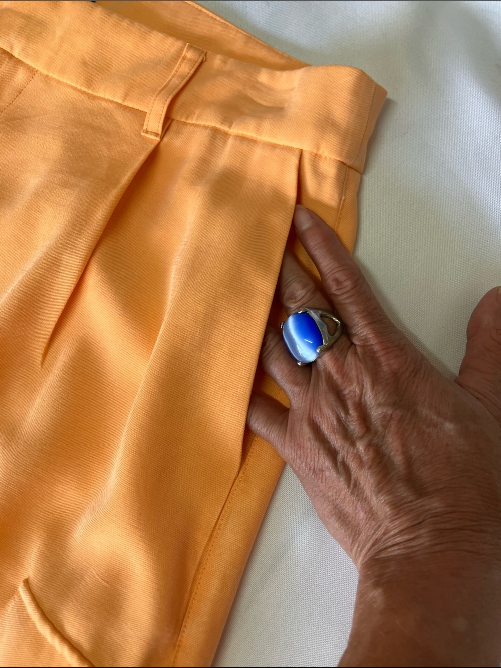 DKNY Wide Leg Cargo Pants in Bright Orange - Picture 3 of 13